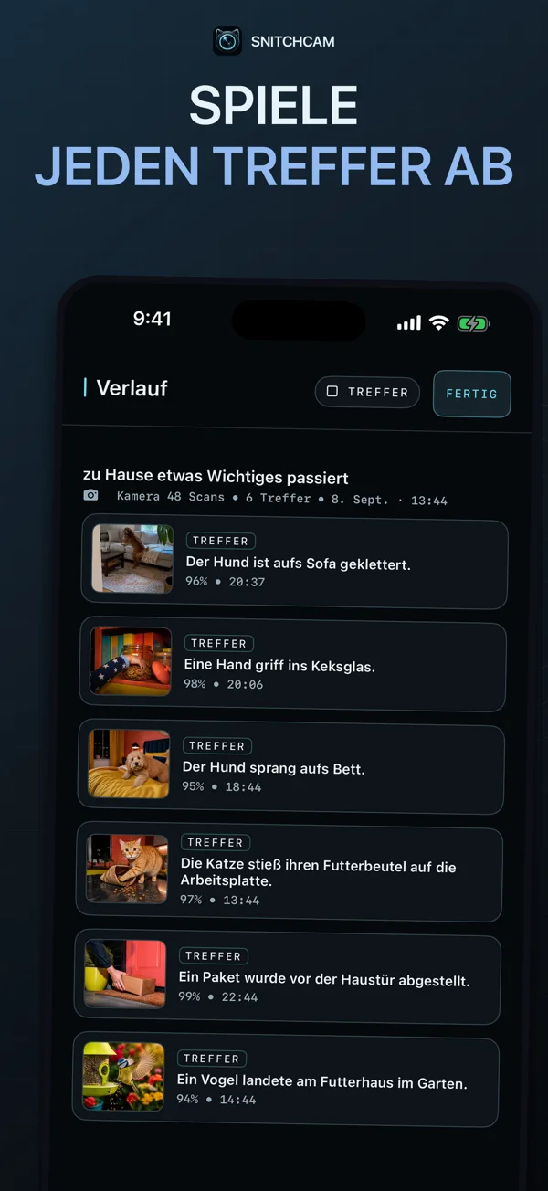 Nachsehen, was passiert ist.